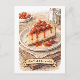 Cartão Postal Cheesecake de Nova York (Série de Comida Americana