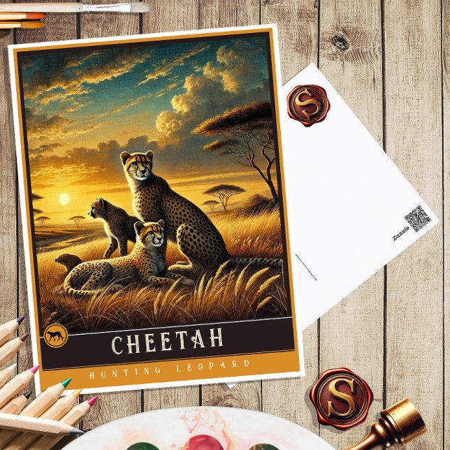 Cartão Postal Cheetah | Cartão-postal para animais de cunhagem f (Criador carregado)
