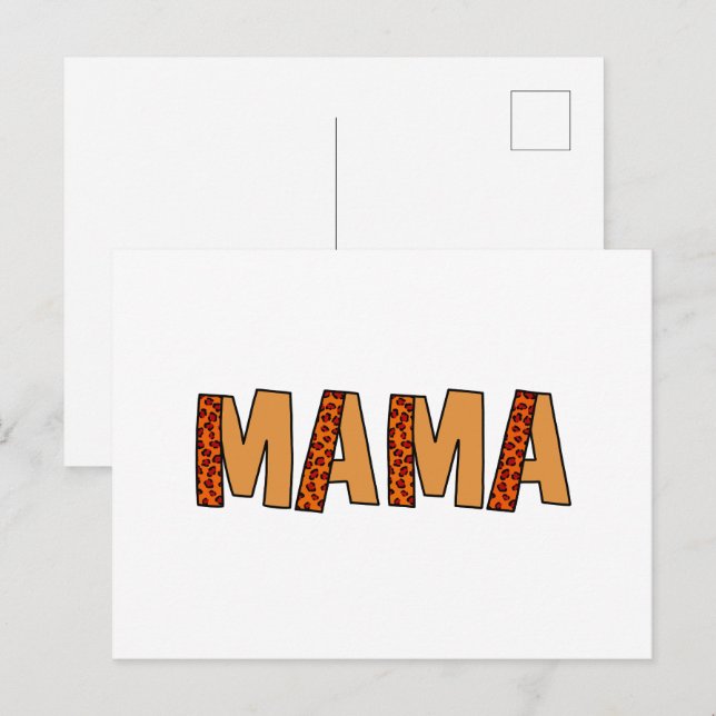 Cartão Postal Cheetah Impressão Leopardo Mãe (Frente/Verso)