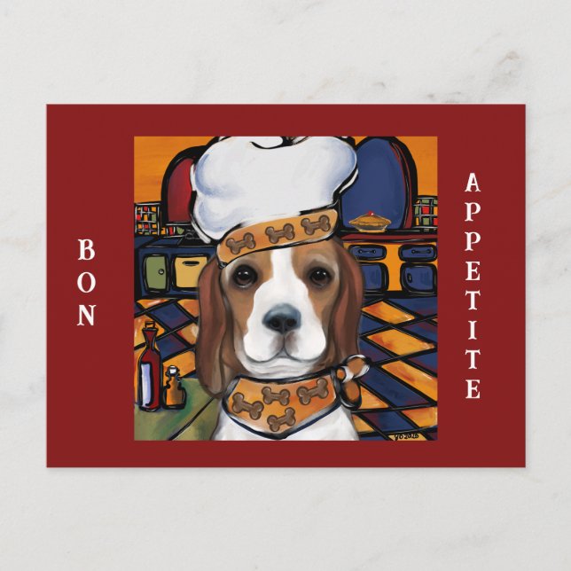 Cartão Postal Chef Beagle (Frente)