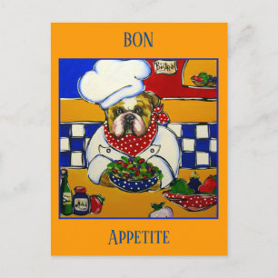 Cartão Postal Chef Bulldog