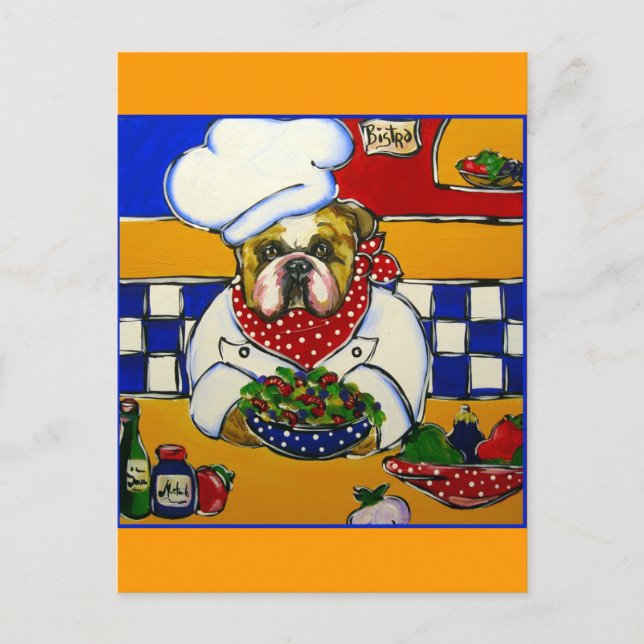 Cartão Postal Chef Bulldog (Frente)