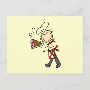 Cartão Postal Chef Com Presunto Assado