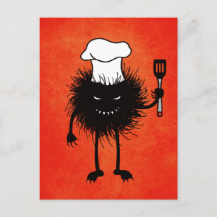 Cartão Postal Chef de Personagem de desenho animado mau Cook