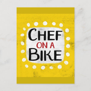 Cartão Postal Chef Em Um Cartão-Postal De Bike
