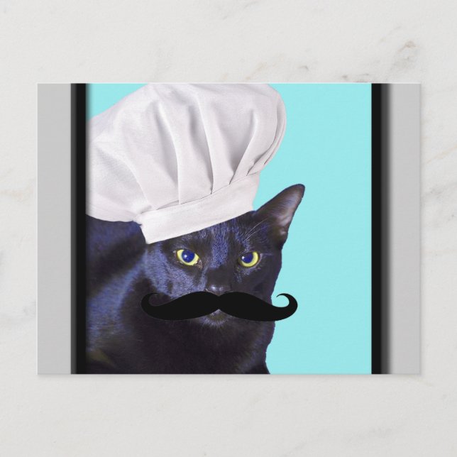 Cartão Postal Chef Italiano, Gato Negro (Frente)
