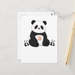 Cartão Postal Chef Panda Fofo Cozinhando Cozinha Amante de Anima
