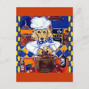 Cartão Postal Chef Retriever Dourado