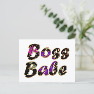 Cartão Postal Chefe Babe em Floral Preto