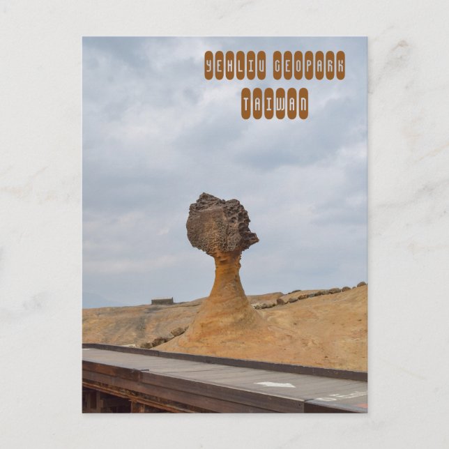 Cartão Postal Chefe da Rainha em Yehliu Geopark em Taipei, Taiwa (Frente)