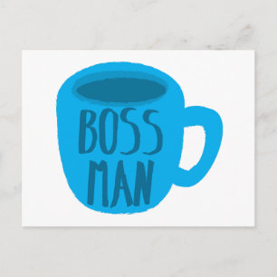 Cartão Postal Chefe Homem com copo azul
