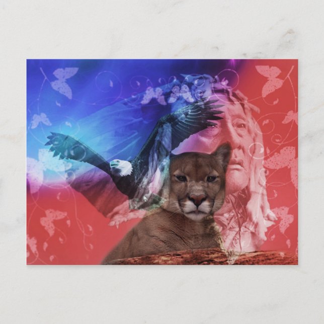 Cartão Postal Chefe Indígena Americano (Frente)