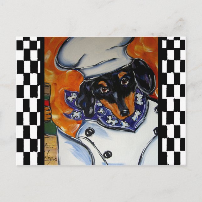 Cartão Postal Chefes Dachshund (Frente)