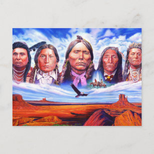 Cartão Postal chefes indígenas da américa