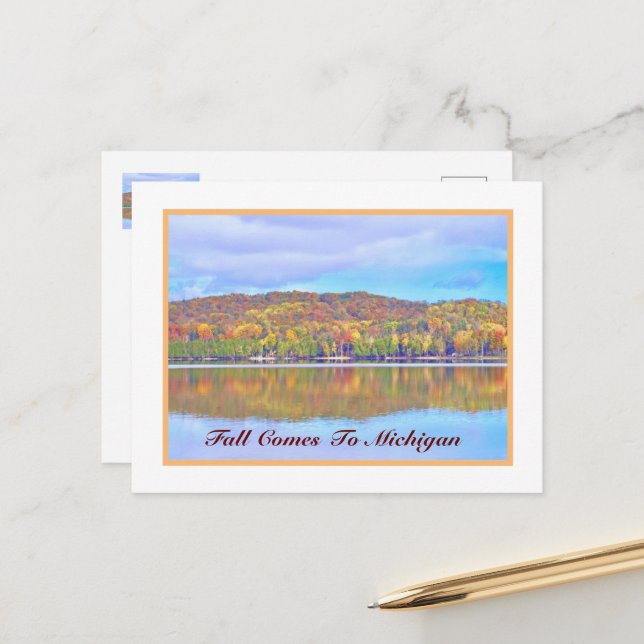 CARTÃO POSTAL CHEGA AO MICHIGAN (Frente/Verso In Situ)