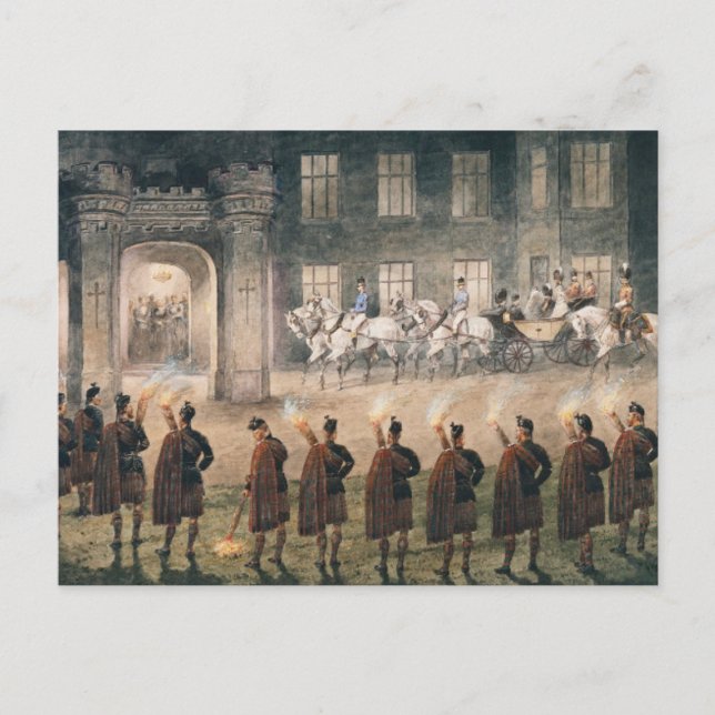 Cartão Postal Chegada a Nicholas II no Castelo Balmoral (Frente)