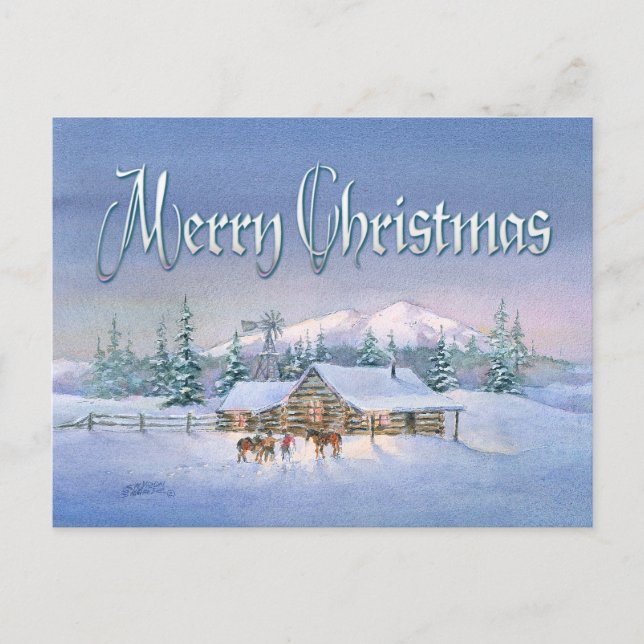 Cartão Postal CHEGADA da NOITE ATRASADA por SHARON SHARPE (Frente)