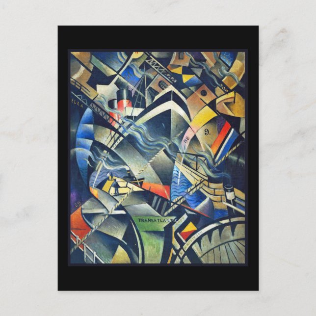 Cartão Postal Chegada de Nevinson com fundo negro (Frente)