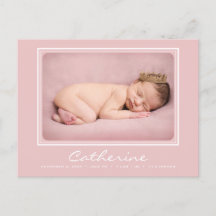 Chegada do Bebê Menina Recém-Nascida Anúncio de Na