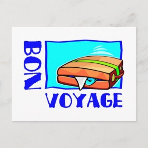 Cartão Postal Cheio de bagagem: "Bon Voyage!"