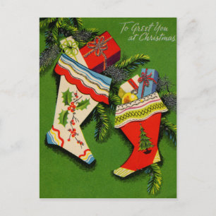 Cartão Postal Cheio de retro-retornos de presentes