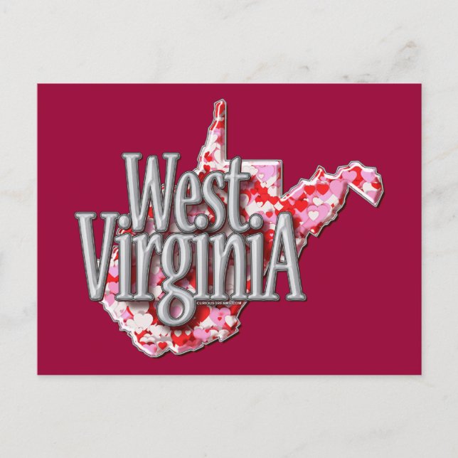 Cartão Postal Cheio de West Virginia dos corações (Frente)