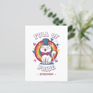 Cartão Postal Cheio do Orgulho   Orgulho Gato LGBTQ