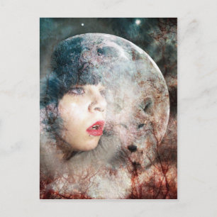 Cartão Postal Cheio Wolfs Moon Ascensão