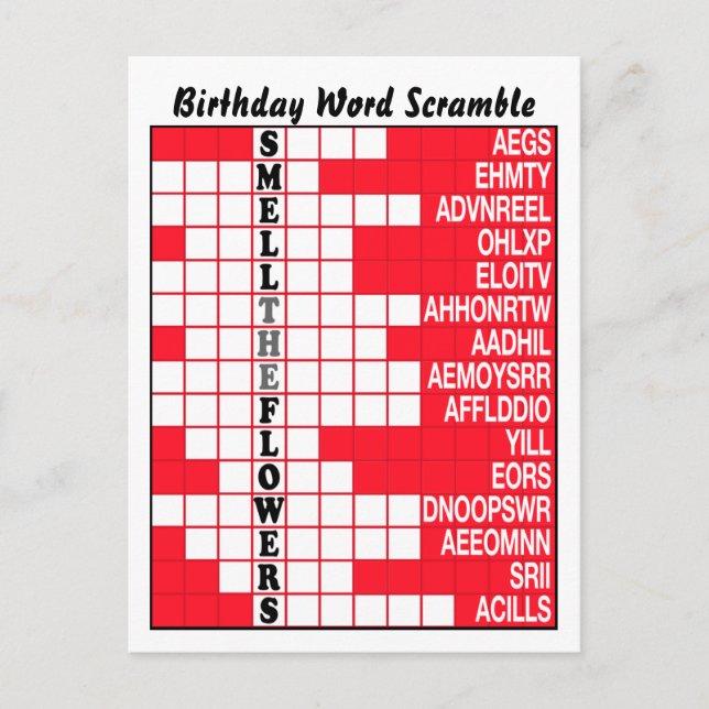 Cartão Postal Cheire a palavra das flores (Frente)