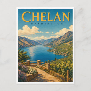 Cartão Postal Chelan Washington Lago Chelan GeoSaga