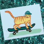 Cartão Postal Cheque Meowt! Tabuleiro de Skate Cat PERSONALIZAR<br><div class="desc">VERIFIQUE MEOWT! Você já viu um gato de skate? PERSONALIZE-o adicionando seu próprio texto,  se desejar. Veja este cartão de gato engraçado e verifique meu compro para mais itens como canecas,  adesivos e muito mais. E é claro que mais coisas de gatos também.</div>
