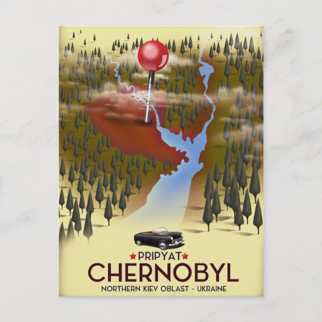 Cartão Postal Chernobyl, Pripyat, Poster de viagens ucrânia (Frente)