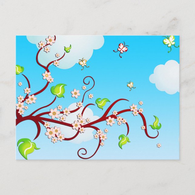 Cartão Postal Cherry Blossoms (Frente)