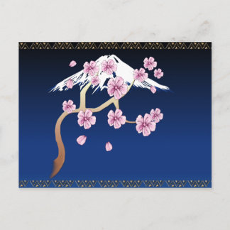 Cartão Postal Cherry Blossoms e Mt Fuji Postcard