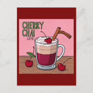 Cartão Postal cherry chai latte