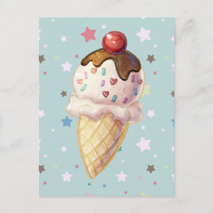 Cartão Postal Cherry Fudge Icecream