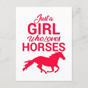 Cartão Postal Cherry Red Só Uma Garota Que Ama Cavalos