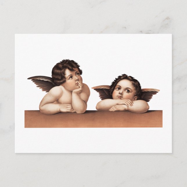 Cartão Postal Cherubs após Raphael (1890). (Frente)
