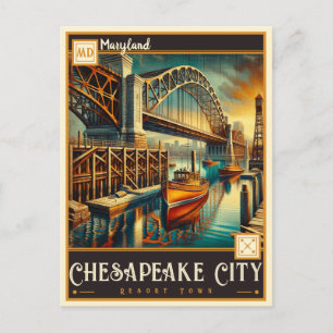 Cartão Postal Chesapeake City, Maryland Vintage