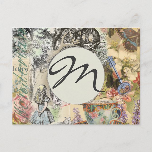 Cartão Postal Cheshire Cat Alice Wonderland Classic (Frente)