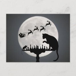 Cartão Postal Chess Full Moon Cat n Mouse Natal Obrigado