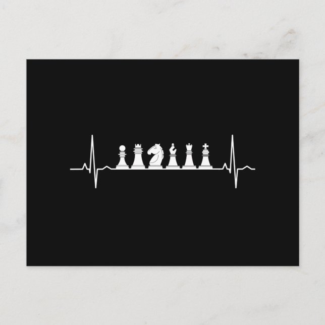 Cartão Postal Chess Heartbeat Play Chess (Frente)