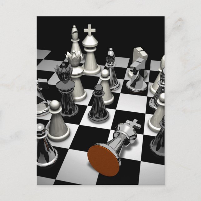 Cartão Postal Chess Jigsee Quebra-cabeça (Frente)