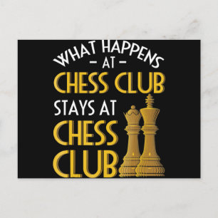Cartão Postal Chess Lover   O Que Acontece No Chess Club Humor