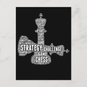 Cartão Postal Chess Piece Strategy Challenge jogo de Conselho