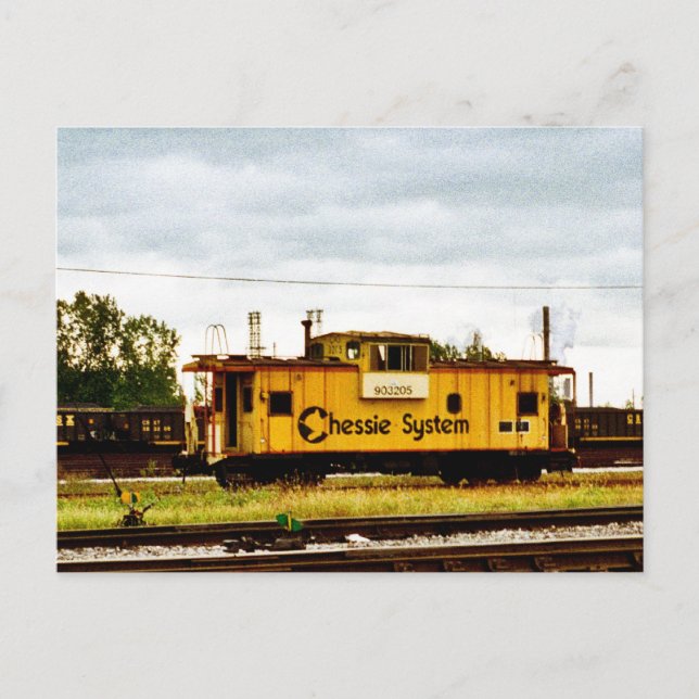 Cartão Postal Chessie System Caboose em Toledo, OH 1996 (Frente)