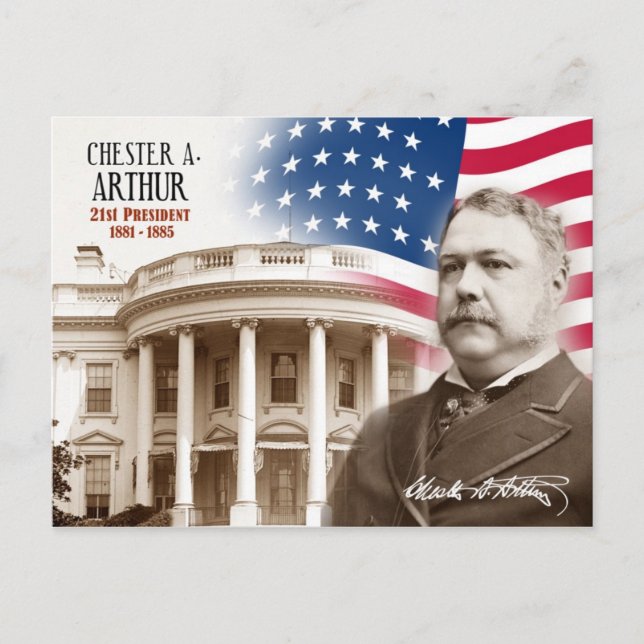 Cartão Postal Chester A. Arthur -  21º Presidente dos EUA (Frente)