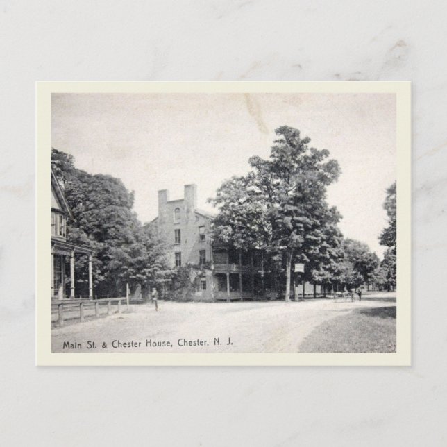 Cartão Postal Chester NJ, Main Street, Vintage Style (Frente)