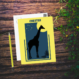 Cartão Postal Chester Zoo Excelente Grã-Bretanha Vintage Giraffe