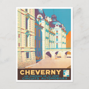 Cartão Postal Cheverny França viagem vintage